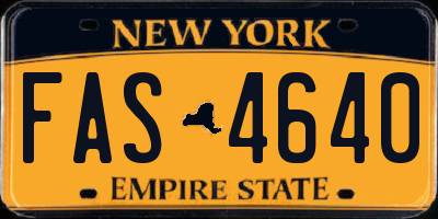 NY license plate FAS4640