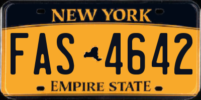 NY license plate FAS4642