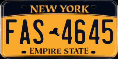 NY license plate FAS4645