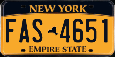 NY license plate FAS4651