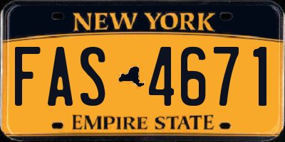 NY license plate FAS4671
