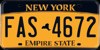 NY license plate FAS4672