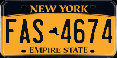 NY license plate FAS4674