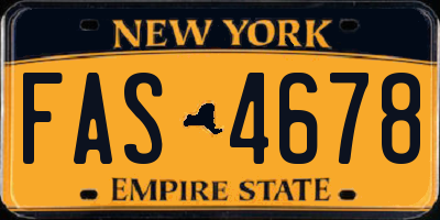 NY license plate FAS4678
