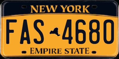 NY license plate FAS4680