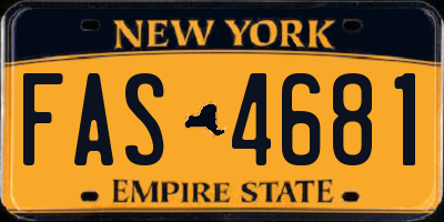 NY license plate FAS4681