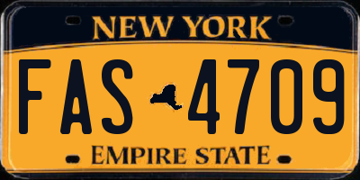 NY license plate FAS4709