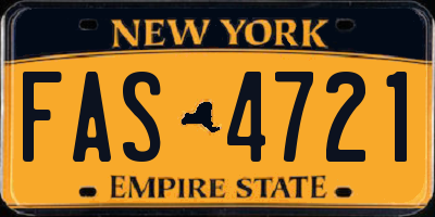 NY license plate FAS4721