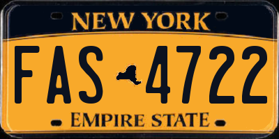 NY license plate FAS4722