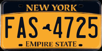 NY license plate FAS4725