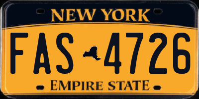NY license plate FAS4726