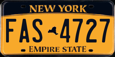 NY license plate FAS4727