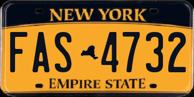 NY license plate FAS4732