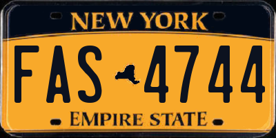 NY license plate FAS4744