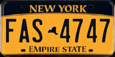 NY license plate FAS4747