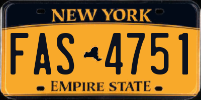 NY license plate FAS4751