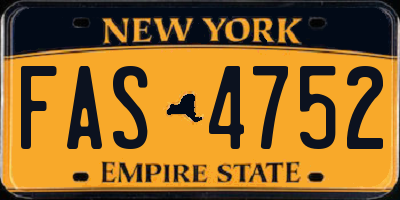 NY license plate FAS4752