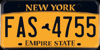 NY license plate FAS4755