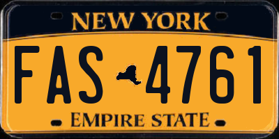 NY license plate FAS4761