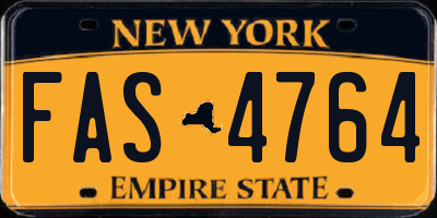NY license plate FAS4764