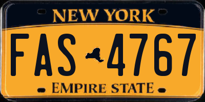 NY license plate FAS4767