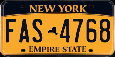 NY license plate FAS4768