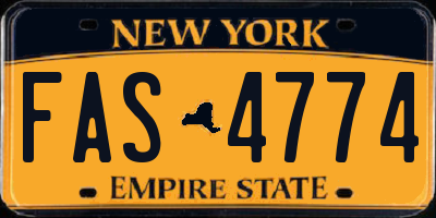 NY license plate FAS4774