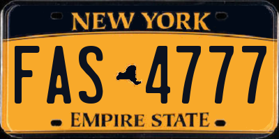 NY license plate FAS4777
