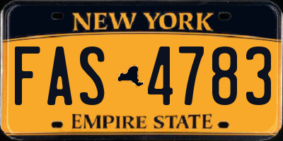 NY license plate FAS4783