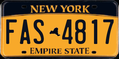 NY license plate FAS4817