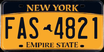 NY license plate FAS4821