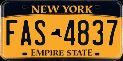 NY license plate FAS4837