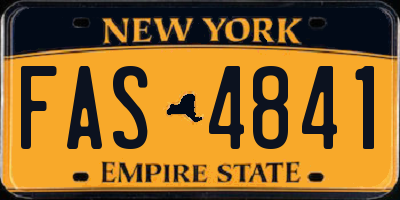 NY license plate FAS4841