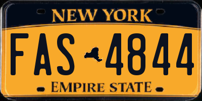 NY license plate FAS4844