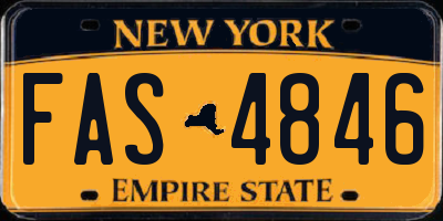 NY license plate FAS4846