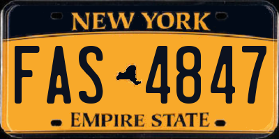NY license plate FAS4847