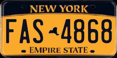 NY license plate FAS4868