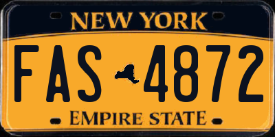 NY license plate FAS4872