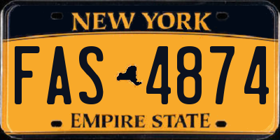 NY license plate FAS4874