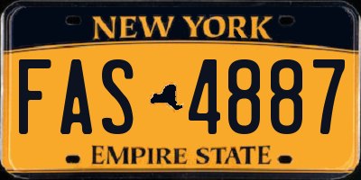NY license plate FAS4887
