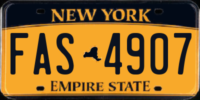 NY license plate FAS4907