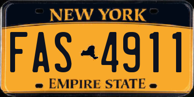 NY license plate FAS4911