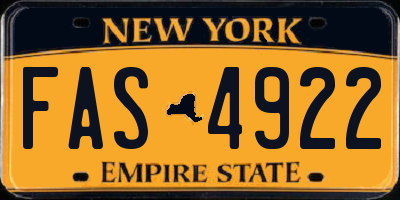 NY license plate FAS4922