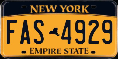 NY license plate FAS4929