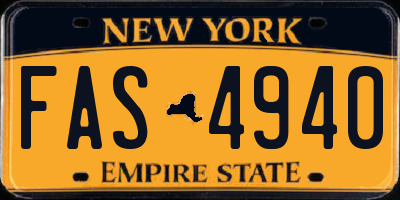 NY license plate FAS4940