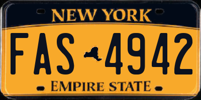 NY license plate FAS4942