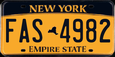 NY license plate FAS4982