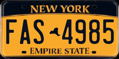 NY license plate FAS4985