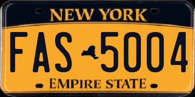 NY license plate FAS5004
