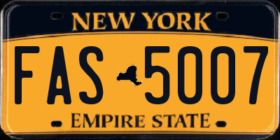 NY license plate FAS5007